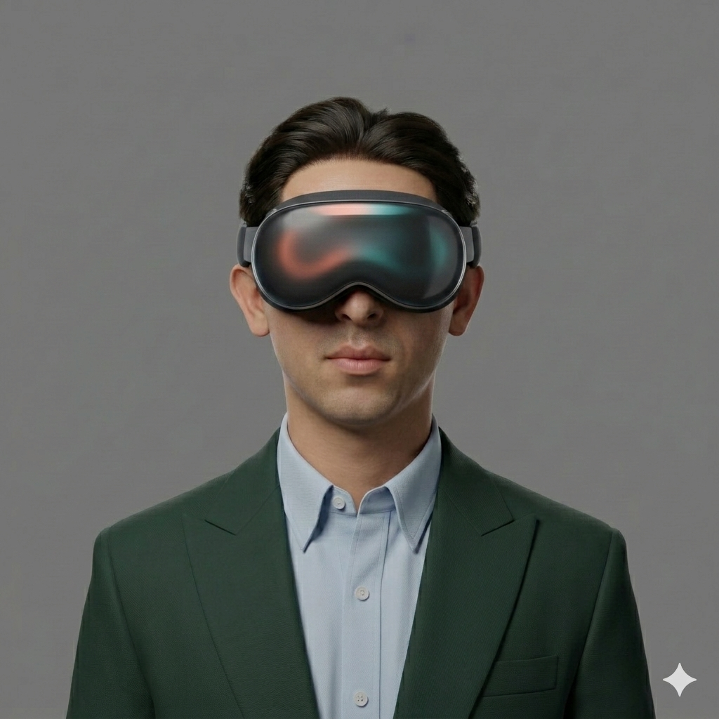 Samuel Frausto wearing an XR headset