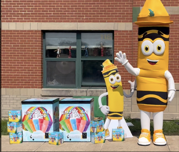 Fla-Vor-Ice and Crayola activation with mascot and freezers